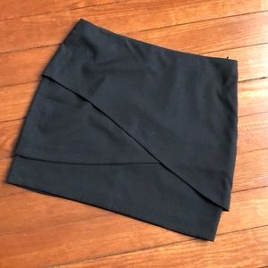 Black tulip skirt with small polka dot pattern